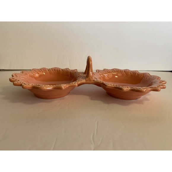 California Pottery Doranne Double Bowls With Handle Mid Century USA Vintage - Picture 3 of 10